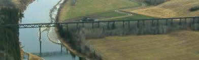 Aerial of Mintlaw ACR/CPR steel trestle 2007 - Pettypiece