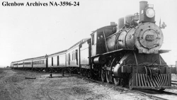 Canadian Northern locomotive 1914 Hanna 1st train - Glenbow Archives