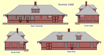 CPR early #2 station Penhold 1968 - Pettypiece graphic