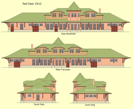 Red Deer CPR station 1912 rendering - Pettypiece graphic