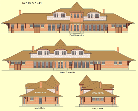Red Deer CPR station 1941 rendering - Pettypiece graphic