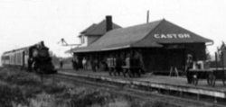 Castor CPR standard #10 station c1925 - Glenbow Archives