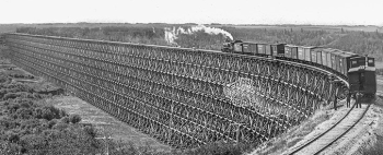 Duhamel GTP wood trestle circa 1910 - Alberta Archives