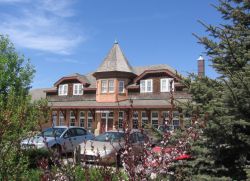 historic CPR station downtown Red Deer