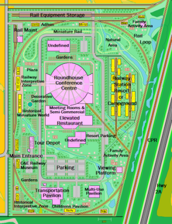 Concept of expanded blended rail park and tourism facilities - Pettypiece